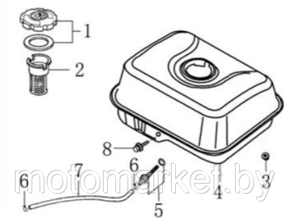 toplivniy filtr GX 200, GX 160, 168F, 170F, GX 270, 177F, GX90, 188F, 190F, 192F motomarket.by